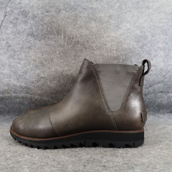 Sorel Shoes Womens 5 Bootie Harlow Chelsea Leather Waterproof Quarry Classic Mid - Picture 3 of 14
